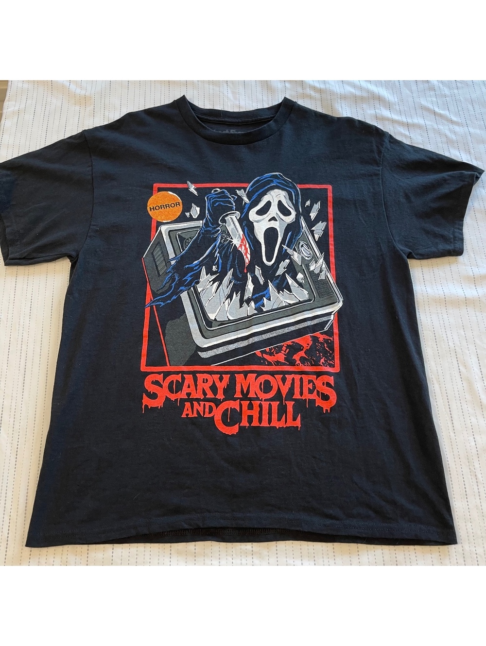 Ghost Face Scream Movie Graphic T-Shirt Unisex Large